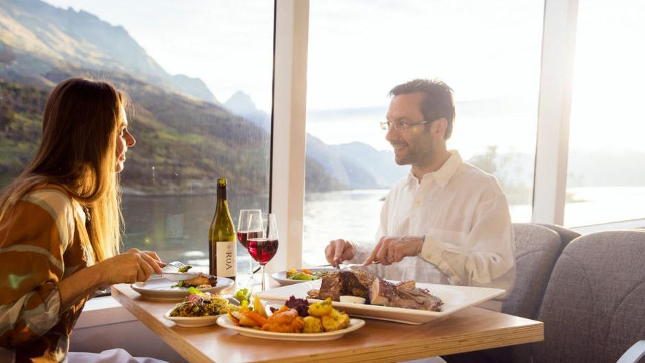 Enjoy a 2 Course Lunch & 2 hour Lake Cruise on Queenstown's Lake Wakatipu - experience the beauty of Queenstown from the lake and enjoy a showcase of Southern New Zealand’s culinary delights.